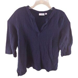 Belle Beach Women's Two-Piece Pajama Set Navy Size 2X